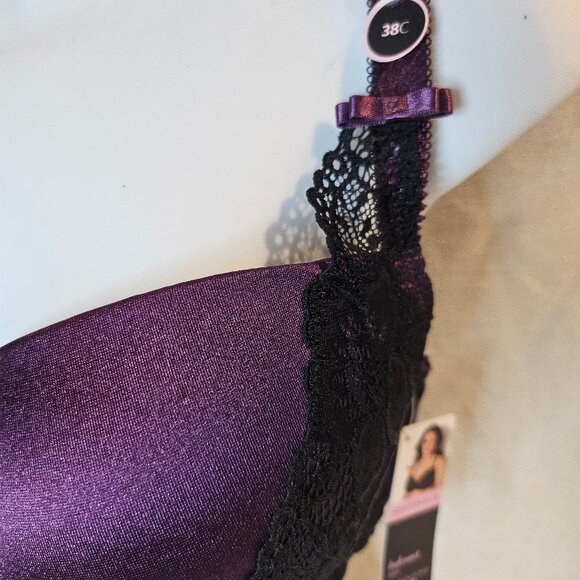 Additional Elle Purple & Black Lace Bra - Size 38C - Picture 2 of 6